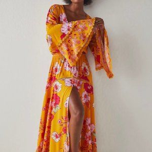 Free People Penny Printed Maxi Bodysuit (Extra Small)